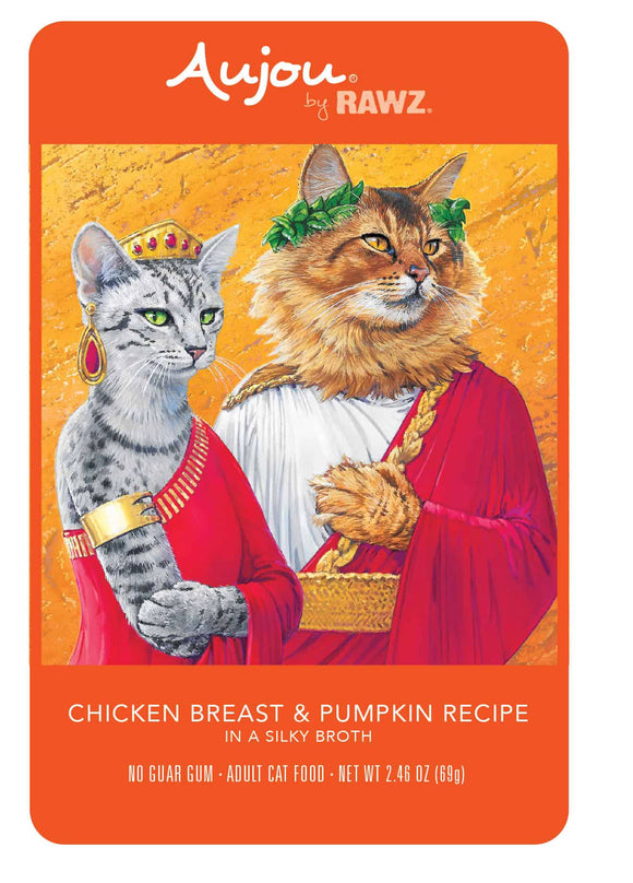 Rawz Aujou Chicken Breast And Pumpkin Pouch Grain Free Wet Food For Cats