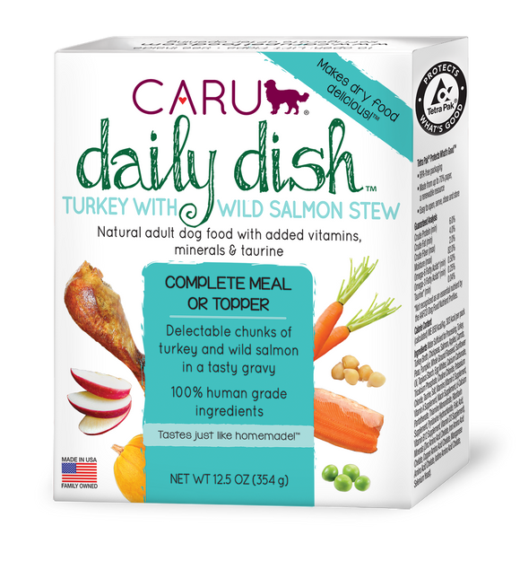 Caru Daily Dish Turkey with Wild Salmon Stew For Dogs