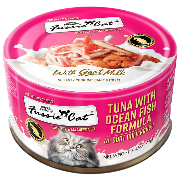 Fussie Cat Premium Tuna And Oceanfish Formula In Goat Milk Gravy Grain Free Wet Food For Cats