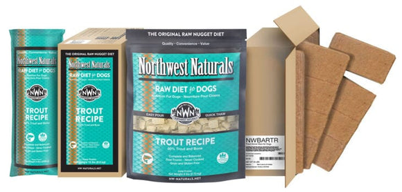 Northwest Naturals Trout Grain Free Bulk Dinner Bars Frozen Raw Food For Dogs