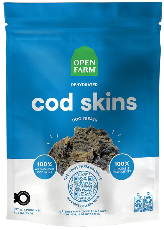 Open Farm Cod Skins Grain Free Dehydrated Freeze Dried Treats For Dogs