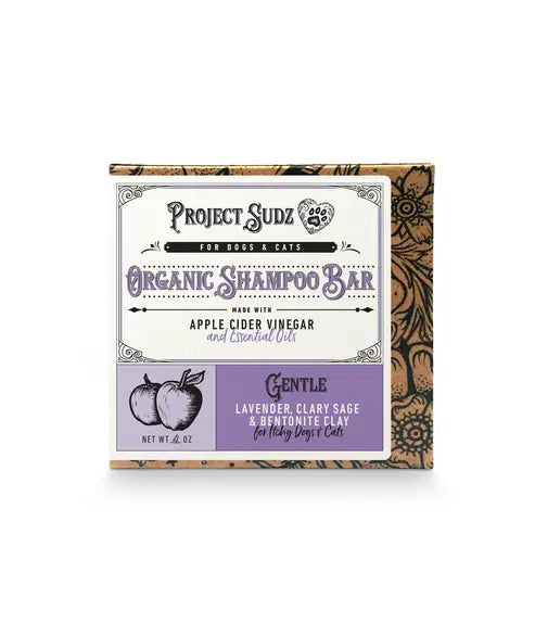 Project Sudz Gentle Lavender Clary Sage Bentonite Clay Organic Shampoo Bar For Dog And Cat