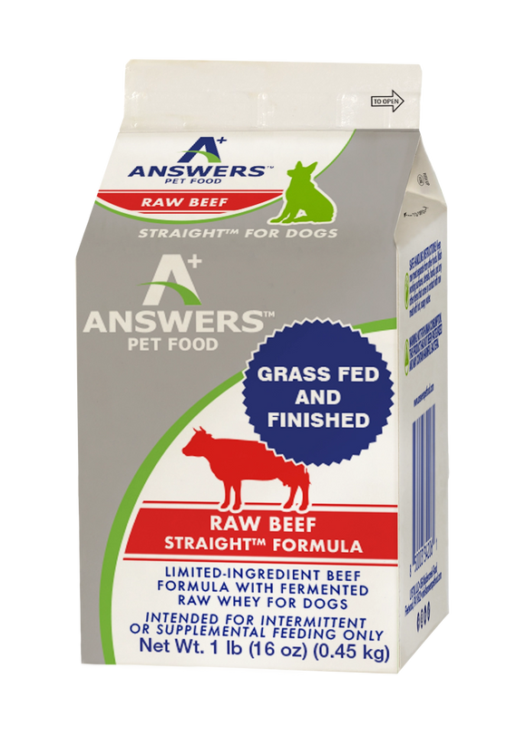 Answers Straight Beef Formula Limited Ingredient Frozen Raw Food For Dogs