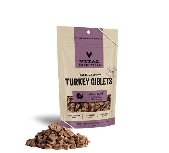 Vital Essentials Freeze Dried Raw Turkey Giblets Treats For Dog