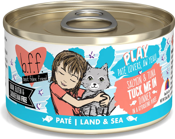 Weruva Cat BFF Play Pate Lovers Salmon & Tuna Tuck Me In Dinner In A Hydrating Puree Wet Cat Food
