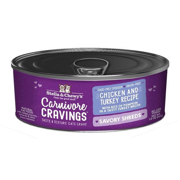 Stella & Chewy's Carnivore Cravings Shreds Chicken & Turkey Cat Wet Food