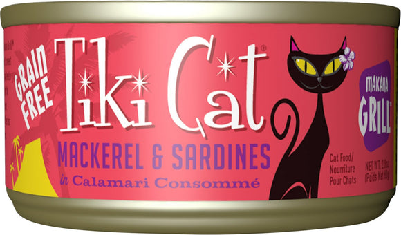 Tiki Cat Makaha Grill Mackerel & Sardine in Calamari Consomme Grain Free Canned Cat Food