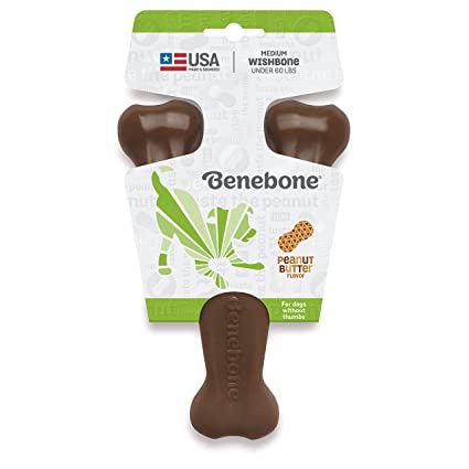 Benebone Peanut Wishbone Dog Chew Toy