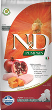 Farmina N&D Pumpkin Grain Free Puppy Medium Maxi Chicken & Pomegranate Dog Dry Food
