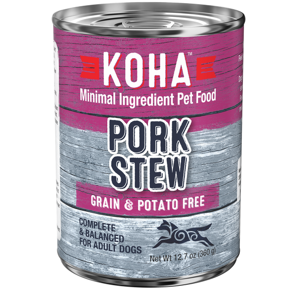 Koha Minimal Ingredient Pork Stew Grain Free Wet Dog Food