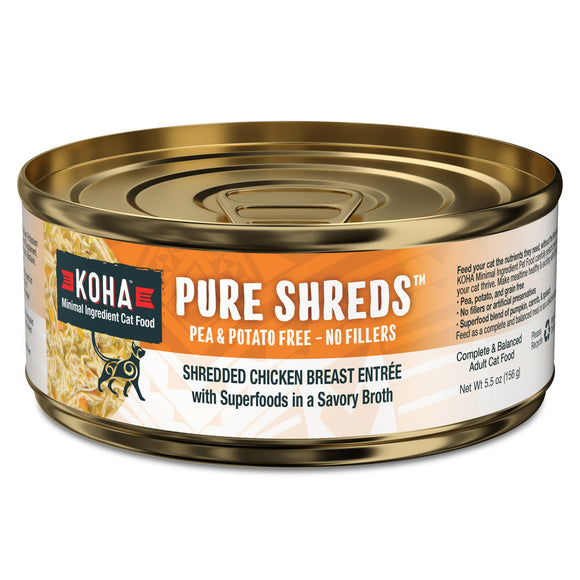 Koha Pure Shreds Chicken Entree Pea Free Wet Cat Food