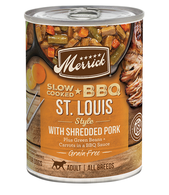 Merrick BBQ St.Louis Style Shredded Pork Grain Free Wet Dog Food