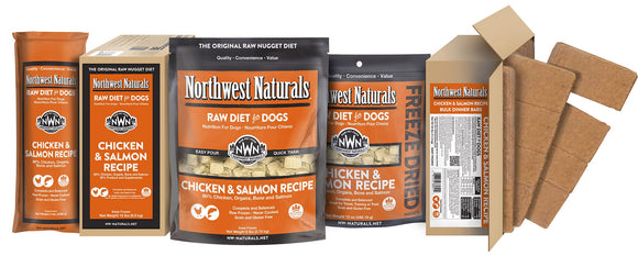 Northwest Naturals Chicken Salmon Grain Free Bulk Dinner Bars Frozen Raw Food For Dogs