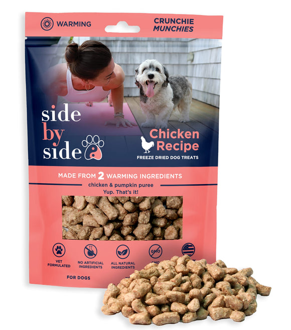Side By Side Warming Chicken Munchies Freeze-Dried Treats For Dog