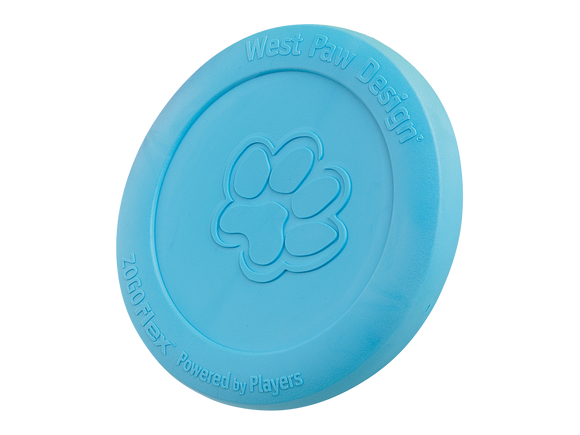 West Paw Zisc Flying Disc Aqua Blue Dog Toy