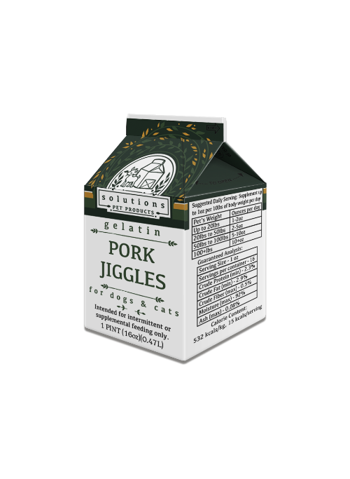Solutions Pet Products Pork Jiggles Frozen Gelatin Supplement For Dogs And Cats