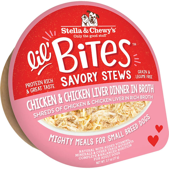 Stella & Chewy's Lil Bites Stew Chicken & Liver in Broth Dog Wet Food