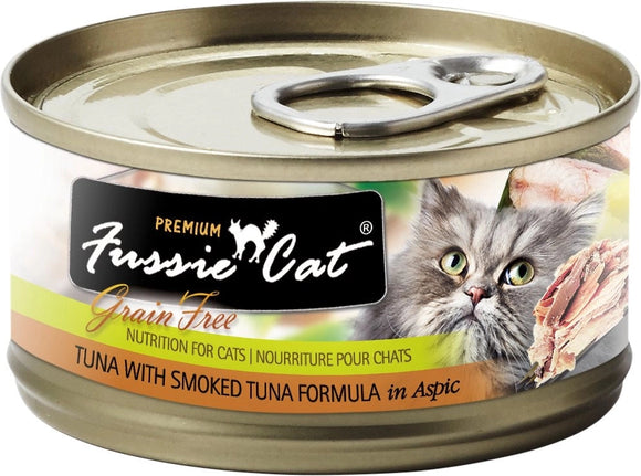 Fussie Cat Premium Tuna And Smoked Tuna In Aspic Recipe Grain Free Wet Food For Cats