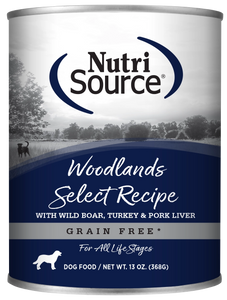 Nutrisource Woodlands Select With Wild Boar Turkey Pork Liver Protein Grain Free Wet Food For Dogs