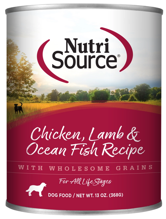 Nutrisource Chicken Lamb And Ocean Fish Grain Inclusive Wet Food For Dogs