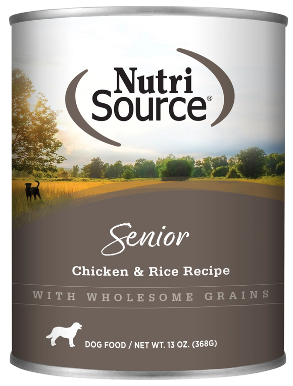 Nutrisource Senior Chicken And Brown Rice Formula Grain Inclusive Wet Food For Dogs