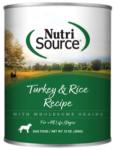 Nutrisource Turkey And Brown Rice Formula Grain Inclusive Wet Food For Dogs