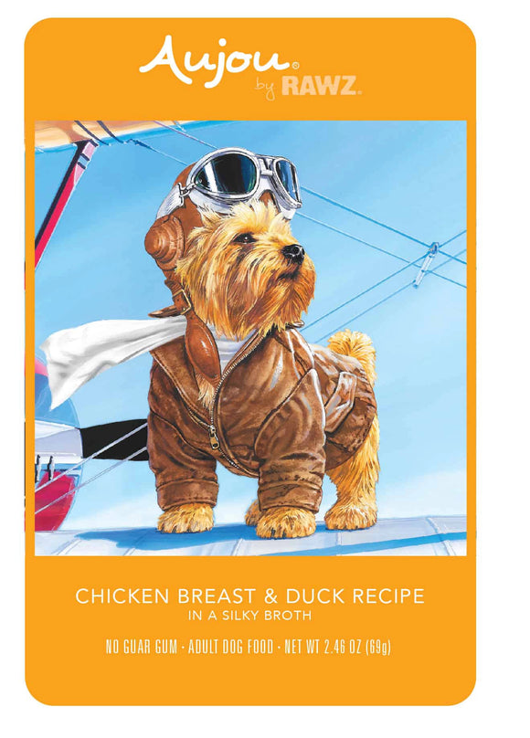 Rawz Aujou Chicken Breast Duck Pouch Grain Free Wet Food For Dogs
