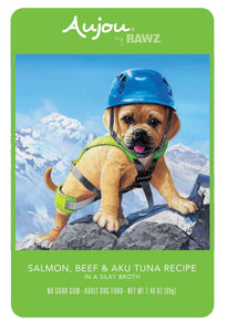 Rawz Aujou Salmon Beef And Aku Tuna Pouch Grain Free Wet Food For Dogs
