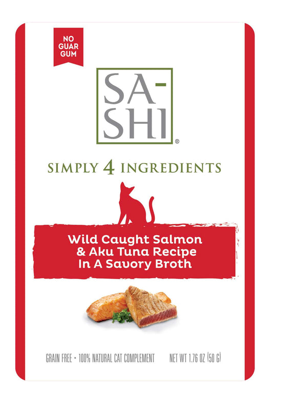 Rawz Sashi Wild Caught Salmon And Bonito Tuna Pouch Grain Free Dry Food Topper For Cats