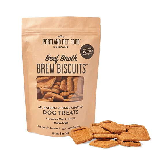 Portland Pet Food Company Beef Broth Brew Biscuits Grain Free Crunchy Treats For Dogs