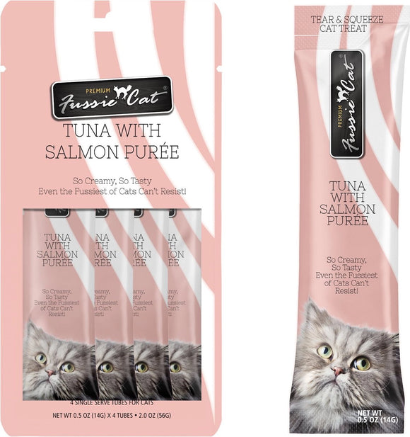 Fussie Cat Tuna And Salmon Puree Grain Free Wet Treats For Cats