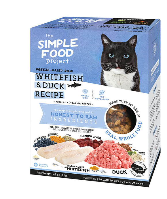 The Simple Food Project Freeze Dried Whitefish & Duck Recipe for Cats