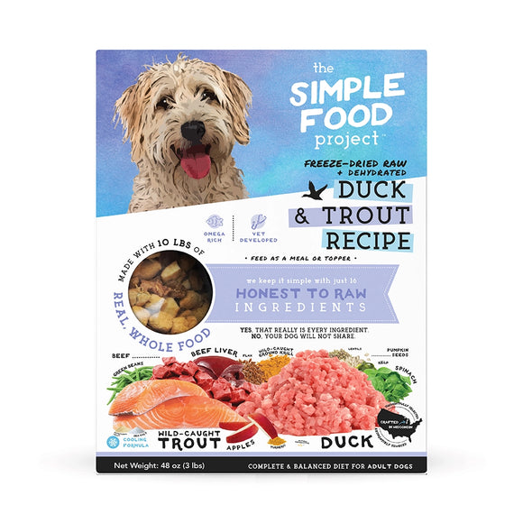 The Simple Food Project Duck And Trout Recipe Freeze Dried Dehydrated Food For Dogs