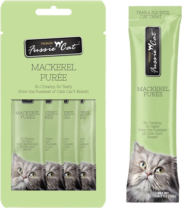 Fussie Cat Mackerel Puree Grain Free Wet Treats For Cats