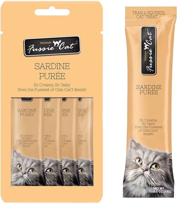 Fussie Cat Sardine Puree Grain Free Wet Treats For Cats
