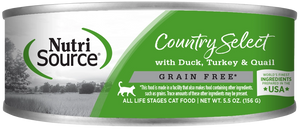 Nutrisource Country Select With Duck Turkey And Quail Recipe Grain Free Wet Food For Cats