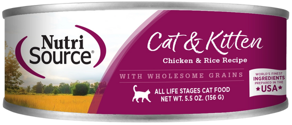Nutrisource Chicken Brown Rice Formula Grain Inclusive Wet Food For Cats