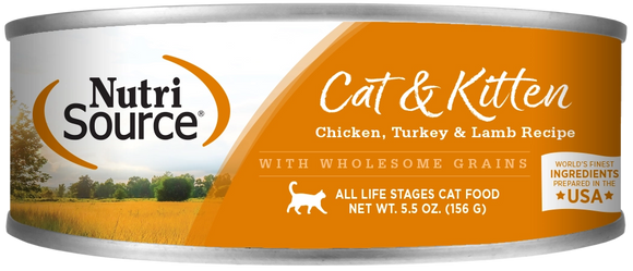 Nutrisource Chicken Turkey And Lamb Formula Grain Inclusive Wet Food For Cats