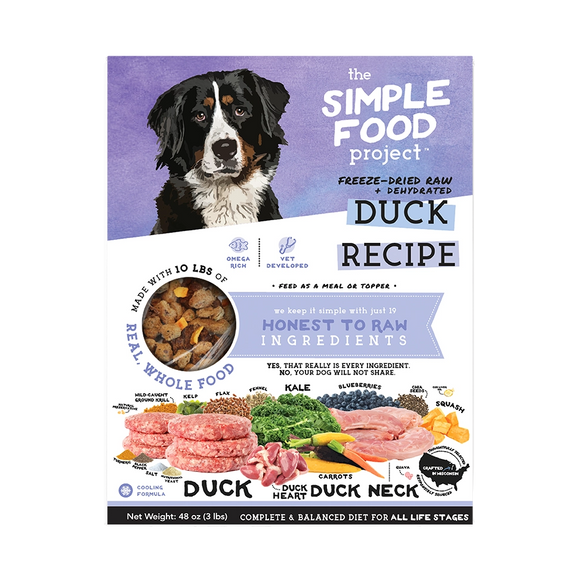 The Simple Food Project Duck Recipe Freeze Dried Dehydrated Food For Dogs