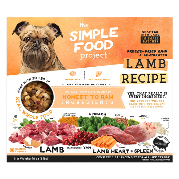The Simple Food Project Lamb Recipe Freeze Dried Dehydrated Food For Dogs