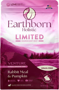 Earthborn Holistic Venture Rabbit Meal And Pumpkin Grain Free Dry Food For Dogs
