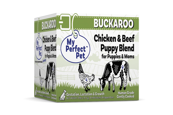 My Perfect Pet Buckaroo's Chicken & Beef Blend Gently Cooked Frozen Puppy & Mom Food