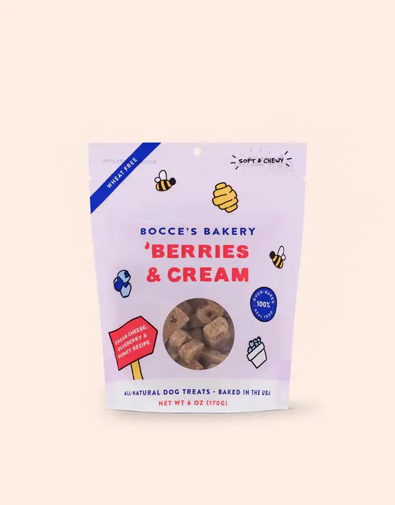 Bocce's Bakery Special Edition Berries Cream Soft Chewy Treats For Dogs