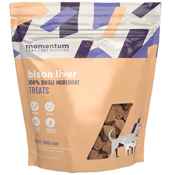 Momentum Bison Liver Freeze-Dried Raw Treat For Dog & Cat