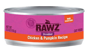 Rawz Shredded Chicken And Pumpkin Canned Grain Free Wet Food For Cats