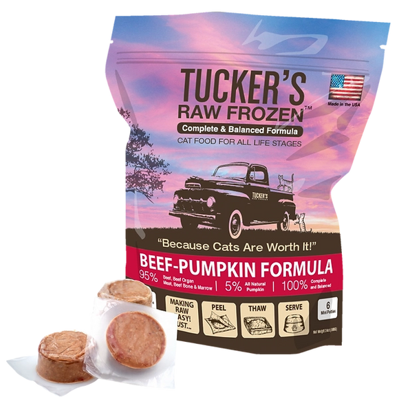 Tucker's Beef Pumpkin Feline Grain Free Frozen Raw Food For Cats