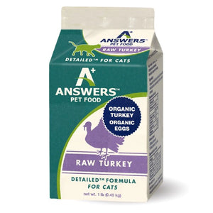 Answers Detailed Turkey Formula Limited Ingredient Frozen Raw Food For Cats