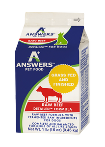 Answers Detailed Beef Formula Limited Ingredient Frozen Raw Food For Dogs