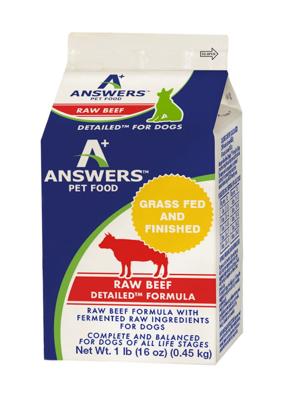 Answers Detailed Beef Formula Limited Ingredient Frozen Raw Food For Dogs