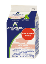 Answers Detailed Pork Formula Limited Ingredient Frozen Raw Food For Dogs